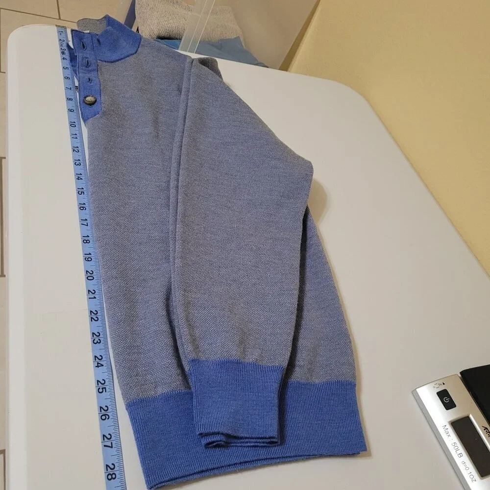 Peter Millar XL Blue Italian Merino Wool Mens Sweater Preppy Office Career‎